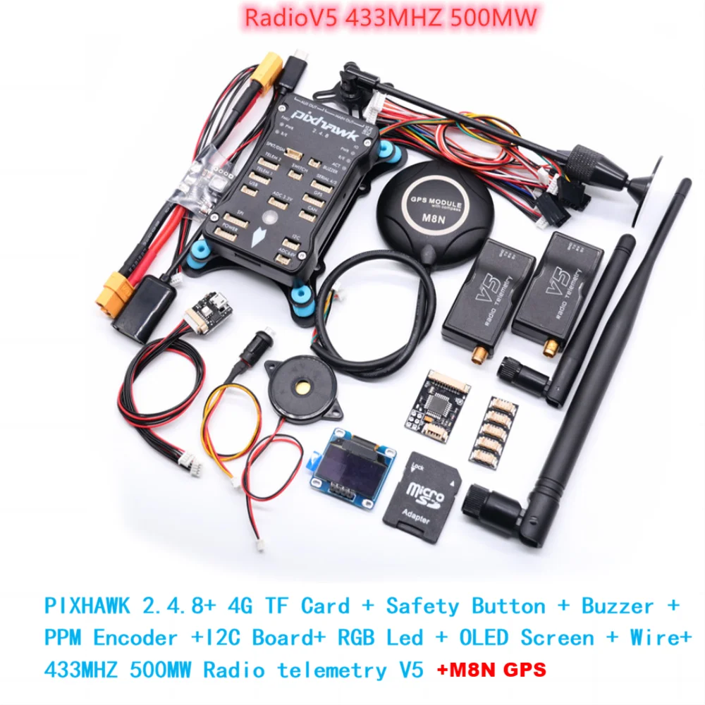 Happy Pixhawk PX4 PIX 2.4.8 32 Bit Flight Controller Autopilot with 4G SD Safety Switch Buzzer PPM I2C RC Quadcopter Ardupilot
