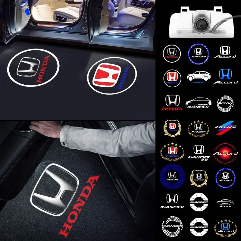 2PCS Car Door Welcome Lights Projector Lamp Auto Accessories For Honda Civic Accord Fit CRV Jazz Odyssey Insight Legend HRV