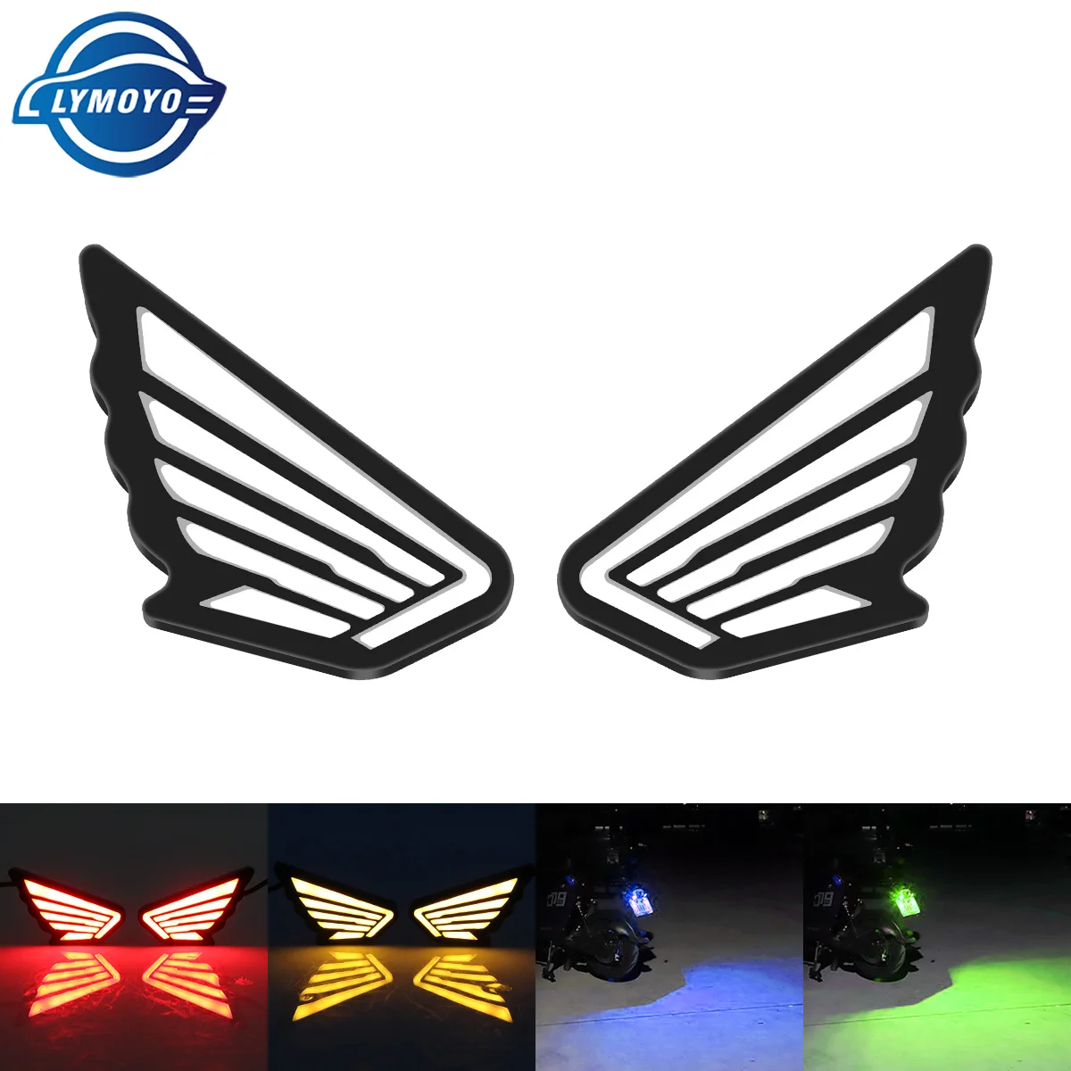 2pcs Motorcycle LED Wings style Eagle Eye Driving Lights License Plate Light Lights Reversing Stop Signal Light Super Bright DRL