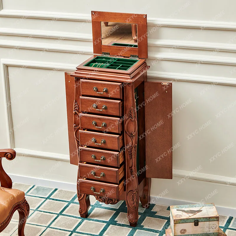 

solid wood storage cabinet solid wood carving flower bedroom furniture jewelry with drawers