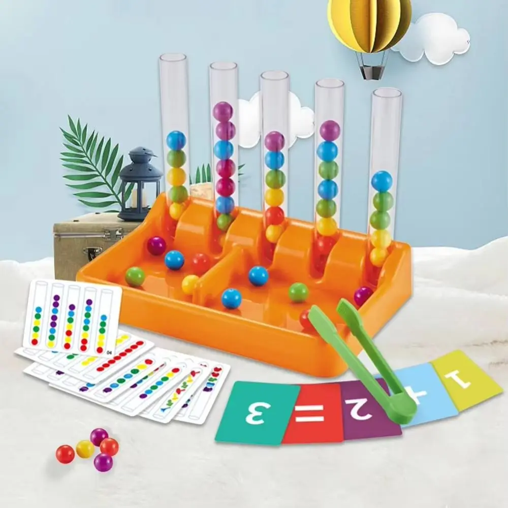 การจําแนกสีสายรุ้งลูกปัดคลิปของเล่น Sensory การเรียนรู้ปริศนาเกมกระดานเกมการศึกษาการประสานมือและตา