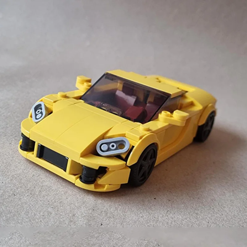 

Speed Racing Car Model MOC Building Bricks Yellow Top Tier Sports Car Modular Technology Children Holiday Gifts Assemble Toys