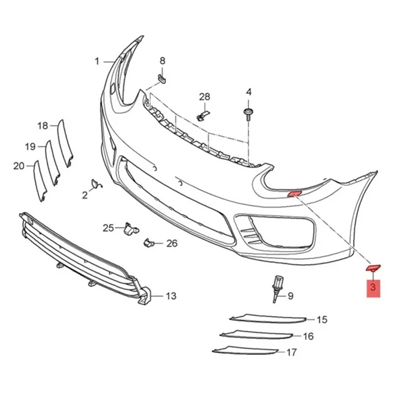 1 Paar Frontstoßstangen-Sprinkler-Abdeckung, Scheinwerfer-Sprühabdeckung für Porsche Panamera 2014–2016 97050573100 97050573200