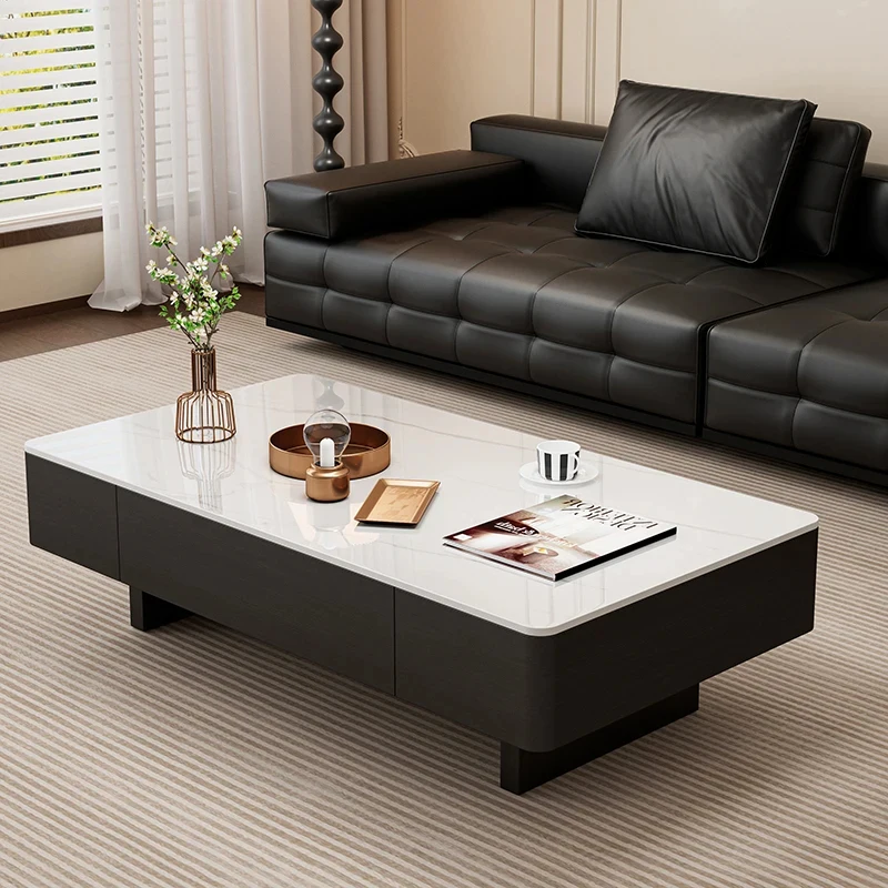 Medieval Rectangular Solid Wood Coffee Modern Small Apartment Living Room High End Rock