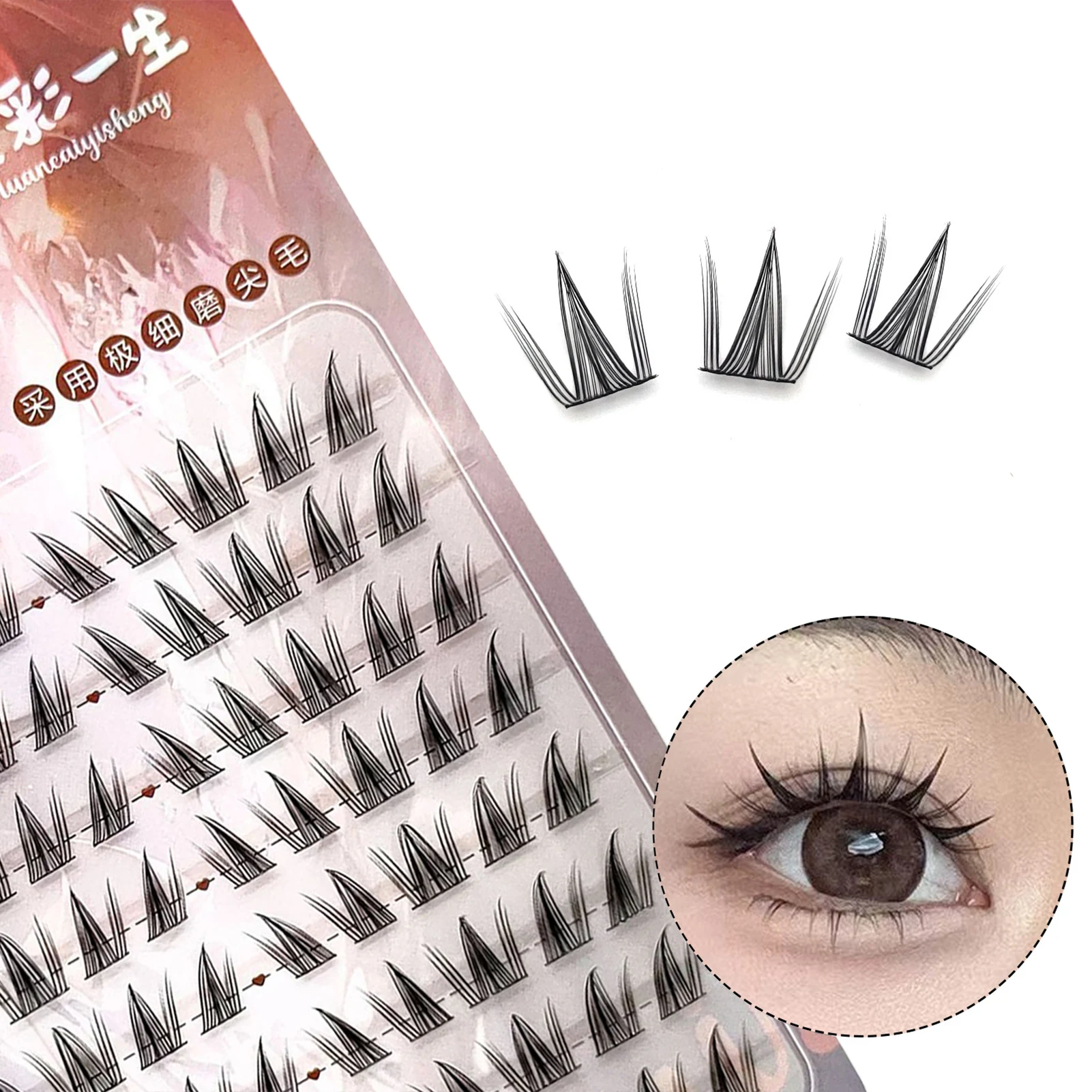 Black Natural Lash Clusters Ultra-Light Reusable Strip Lashes Ideal for Cosplay and Costume Parties