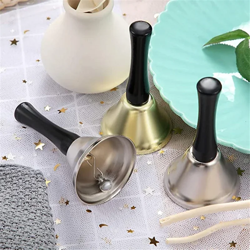 

Christmas Hand Bell Santa Claus Jingle Bells Gold Silver School Handbell Restaurant Call Bell Service Supplies Xmas Decoration