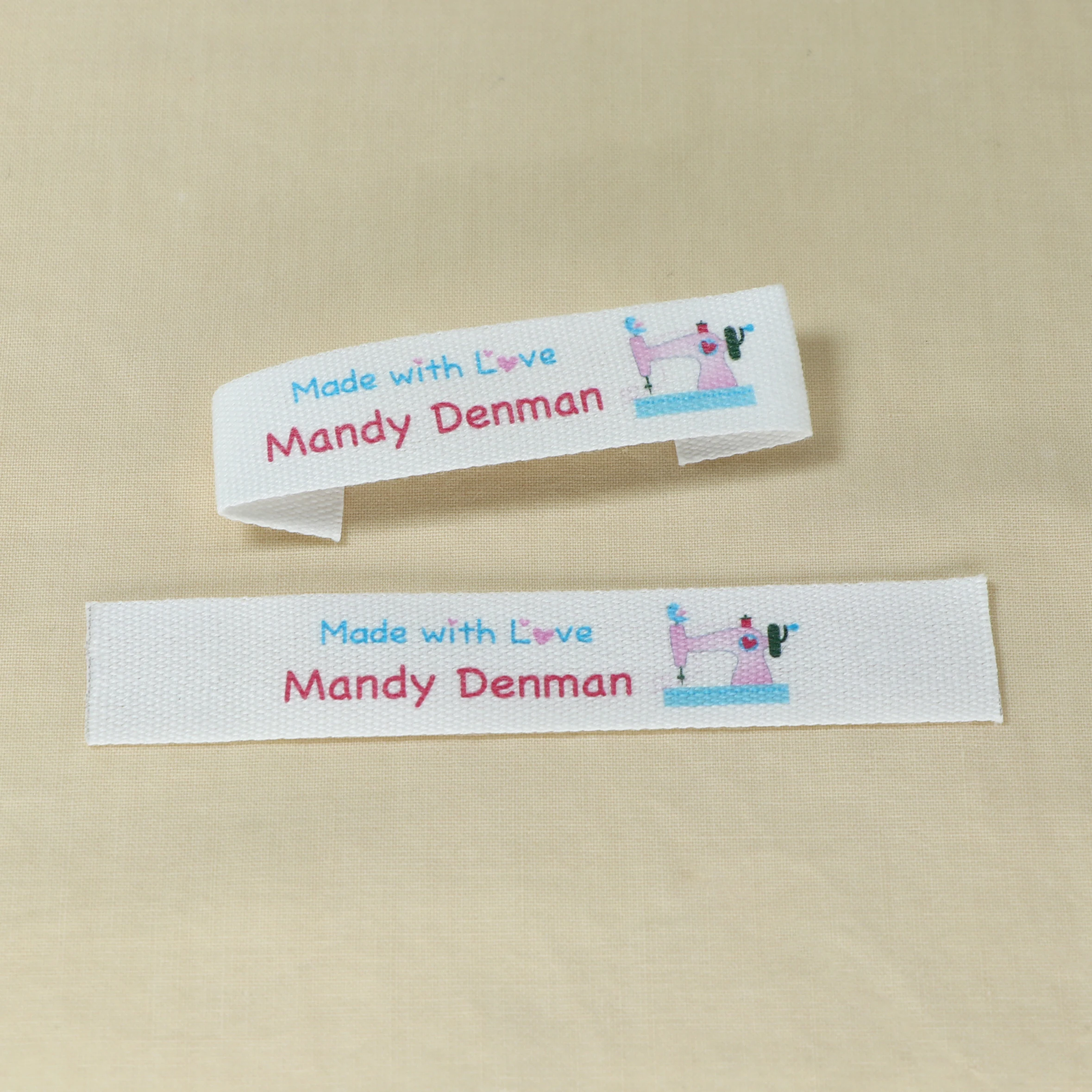 Sewing labels / Custom brand labels, Clothing labels, Sewing, Fabric 100% cotton, custom text (FR285)