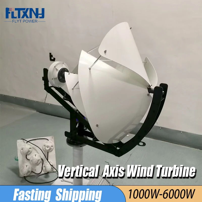 

Free Energy 6000W Vertical Axis Maglev Wind Turbine High Power Generator Home 12V 24V 48V With Charge Controller