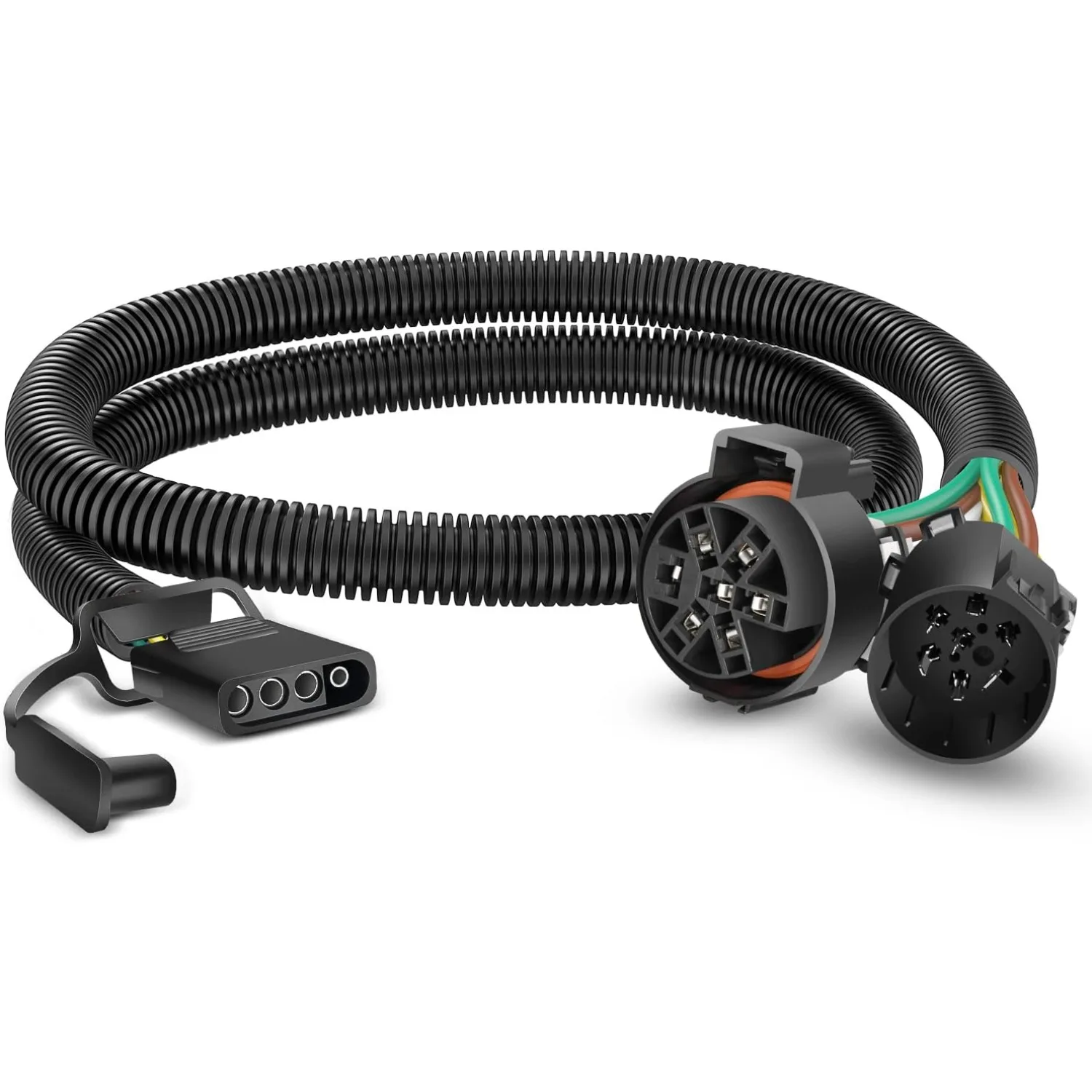Nilight USCAR 7 Pin to 4-Pin Trailer Wiring Harness Standard 7 Way Plug for Tailgate Light Bar Adapter 41 Inches Wire for Factory Tow Package Vehicles with Uscar Socket