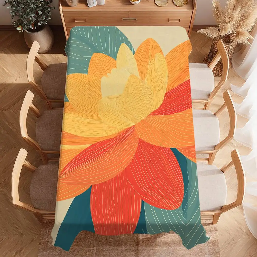 

Современная скатерть с цветочным плетением, водонепроницаемая, устойчивая к пятнам полиэстеровая скатерть для украшения столовой, кухни, вечеринки, скатерть