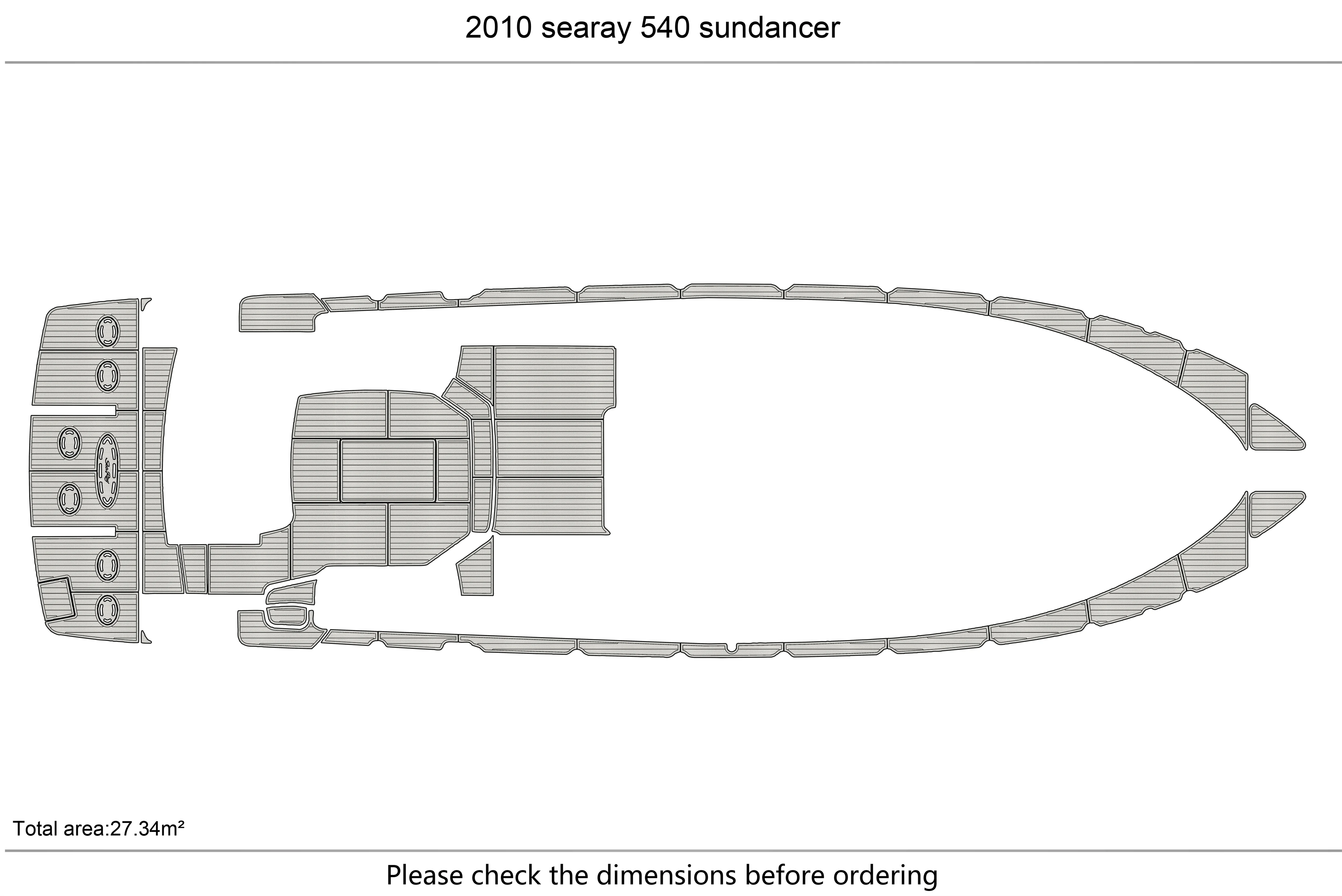 2010-2012 searay 540 S Cockpit swimming platform 1/4