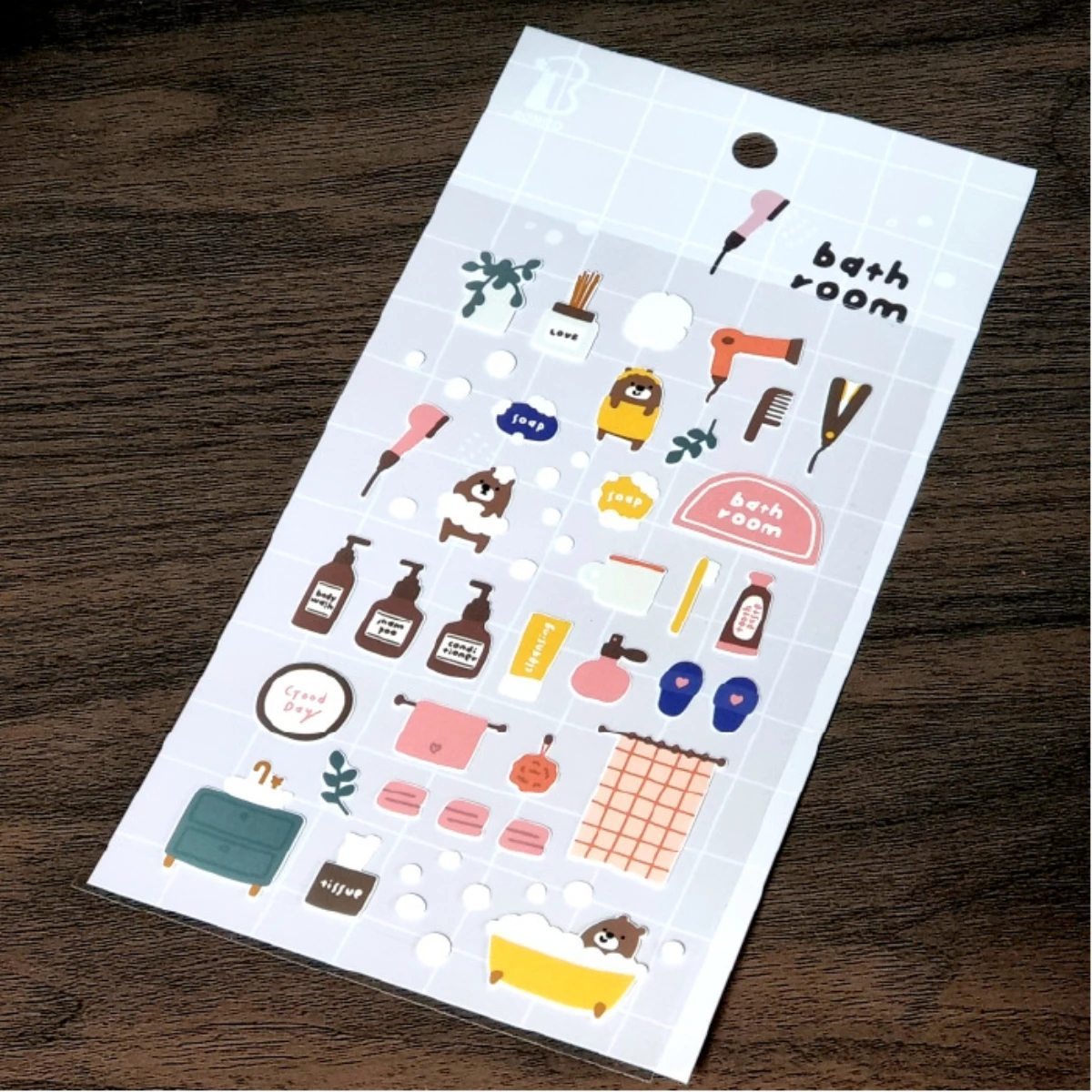 Korean BONITO Bear's Bath Room Paper Stickers Scrapbooking Diy Journal Diary Stationery Sticker Cute Decor School Gift