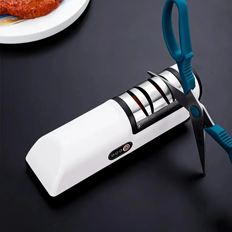 1pc Electric Knife Sharpener Multifunctional Automatic Professional 4 Gears Kitchen Electric Knife Sharpener Kitchen Accessories