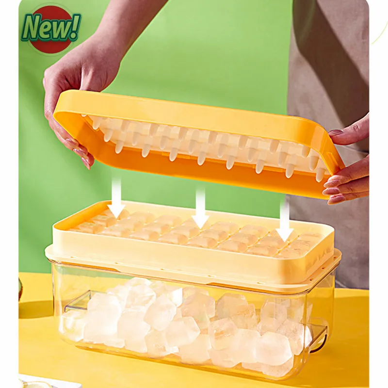 

32 Grid Ice Tray Ice Maker Reusable Silicone Ice Cube Mold Household Food Grade Quick Freezing Ice Cube Mold Box Kitchen Gadgets