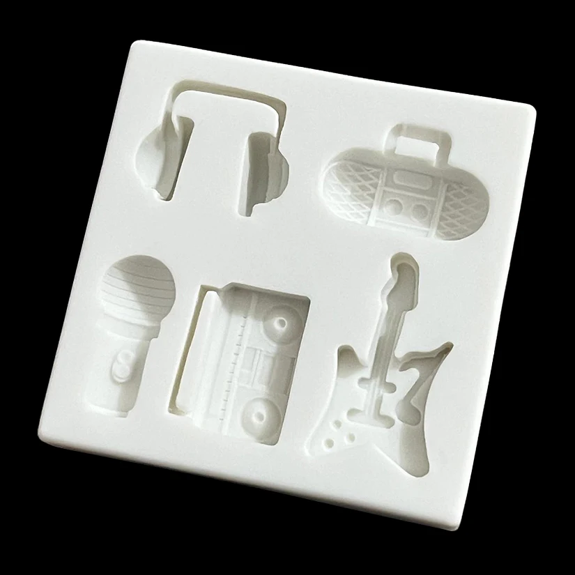 Radio Microphone Guitar Earplugs Silicone Mold Sugarcraft Fondant Cake Decorating Tools Cupcake Chocolate Baking Mold