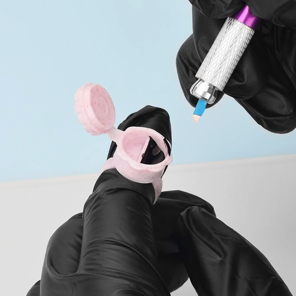 50 قطعة حلقات غراء الرموش المقاومة الوشم الصباغ المنظم رمش الغراء الدائري حلقات الحبر الوشم #6