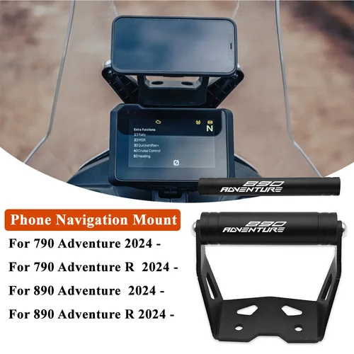 Para 790 Adventure 890 Adventure ADV R 2024- Soporte de montaje de navegación GPS para teléfono de motocicleta soporte de extensión de barra de manillar