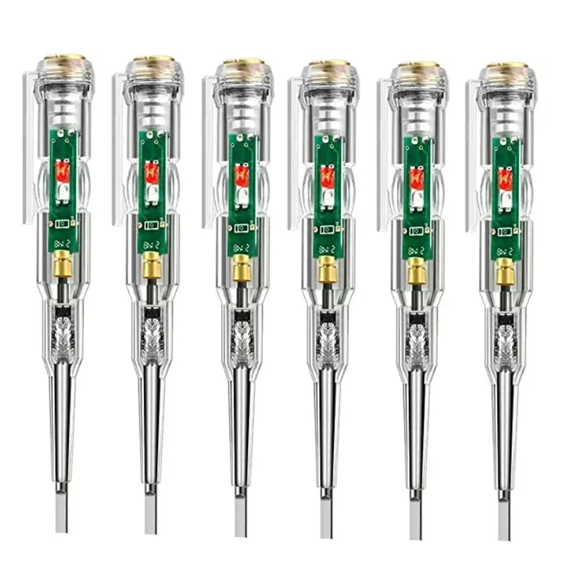 6Pack Voltage Tester, AC Voltage Detector Pen,70-250V Circuit Tester Electric Screwdriver Induction Voltage Detector Pen