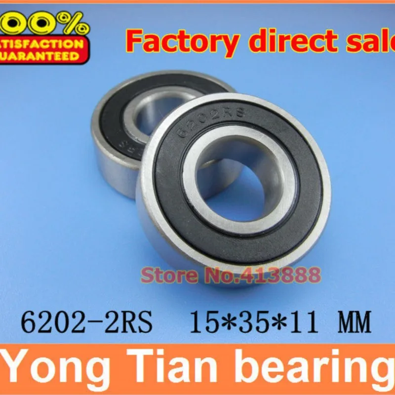 NBZH Bearing1pcs Double Rubber Sealing Cover Deep Groove Ball Bearing 6202-2RS 15*35*11 Mm