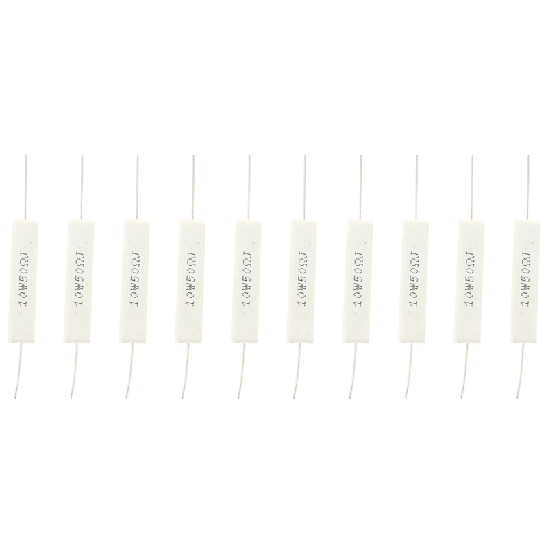 10 Pcs 10W 50 Ohm 5% Ceramic Cement Power Resistor 10 Watt
