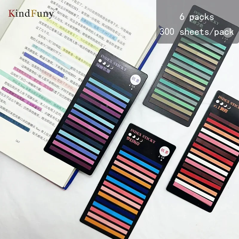 

KindFuny 300Sheets Rainbow Color Index Memo Pad Sticky Notes Paper Sticker Notepad Bookmark School Supplies Kawaii Stationery