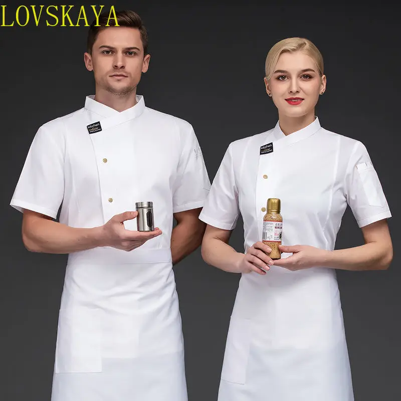 High-End Unisex Pizza Chef Uniform Restaurant Werk Uniform Keuken Bakker Jas Schort Chef-Kok Uniform Dameskleding