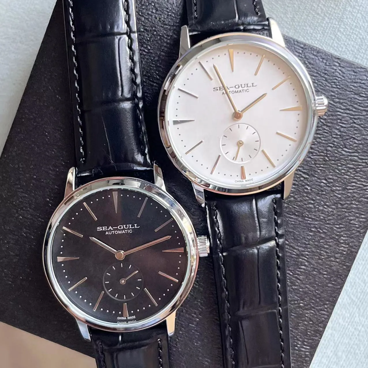 40mm Men Mechanical Wrist Watches for Seagull ST3600 Movement Baked Blue Hands Casual Dress Micro Rotor Watch Dropshipping view 3