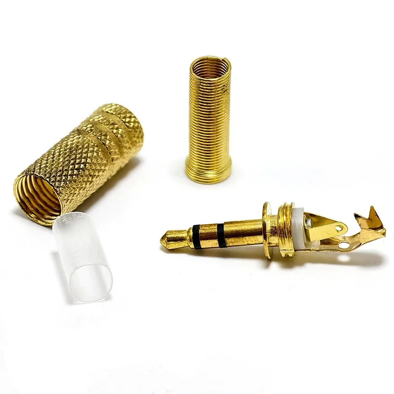 1/5/10PCS gold plated 3.5mm plug RCA Audio Connector RCA audio plug 3.5 jack Stereo Headset Dual Track Headphone