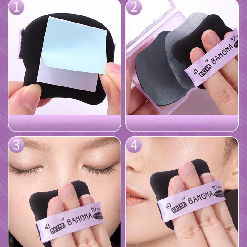 

100 Sheets Portable Face Oil Absorbing Paper With Mirror Case Beauty Woman Facial Care Paper Absorbs Facial Fat Beauty