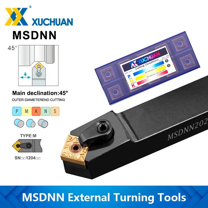 

Clamp External Turning Tools Holder MSDNN1616H12 / 2020K12 / 2525M12 Lathe Cutter SNMG120404 Carbide Inserts Lathe Tools Set