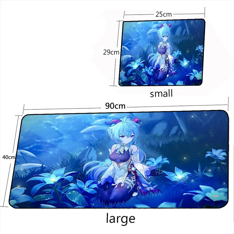 MRGLZY XXL Genshin Impact Ganyu Muismat Gamer Anime Sexy Meisje Grote Bureau Mat Computer Gaming Randapparatuur Accessoires Muismatten