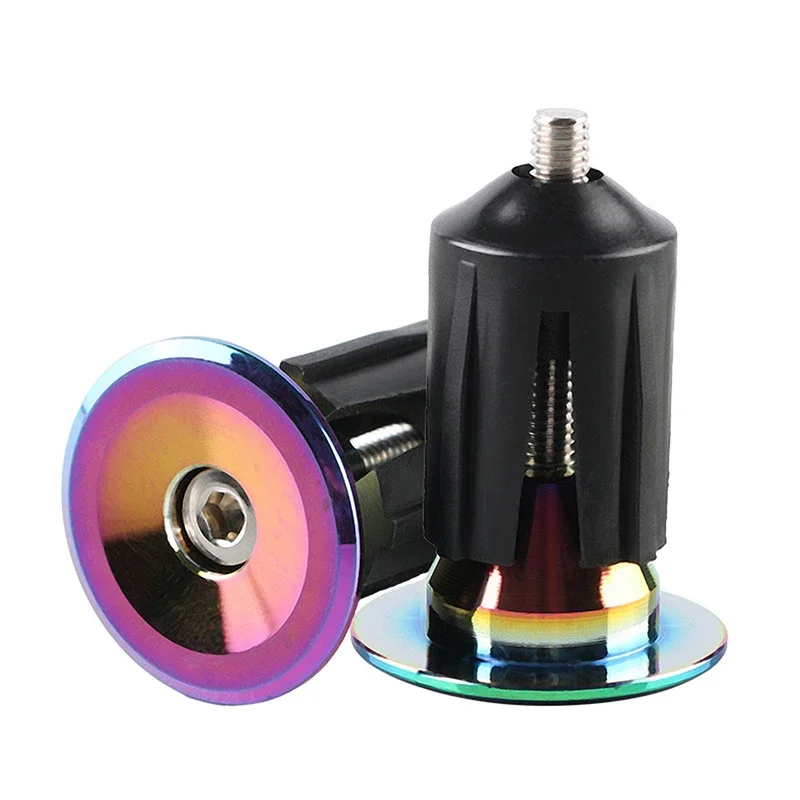 1 Pair Bike Handlebar End Plugs Aluminum Alloy Handlebar Grips Handle Bar Cap End Plugs Cycling Handlebar Accessories
