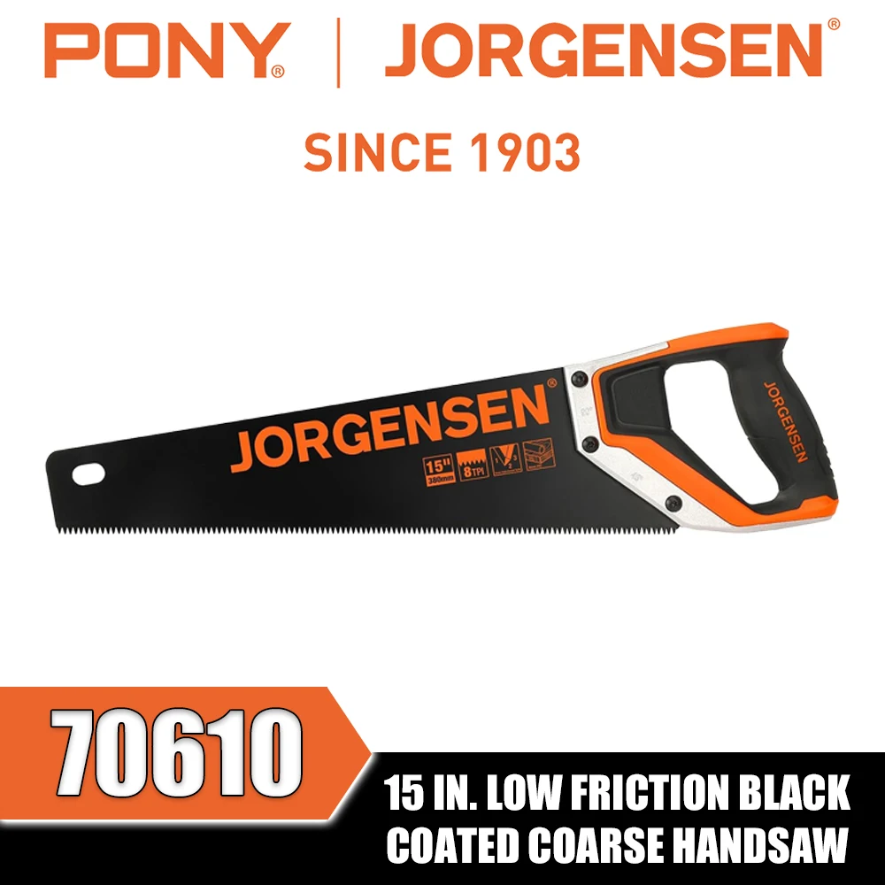 PONY&JORGENSEN 70610 70614 Low Friction Black Coated Coarse Handsaw Hand Tools