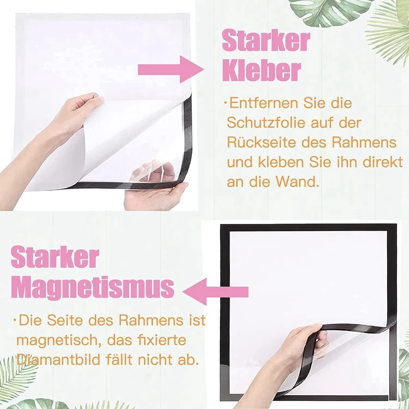 6 Pack Diamond Painting Frame 25 X 25Cm Black Magnetic Picture Frame For Diamond Painting Pictures