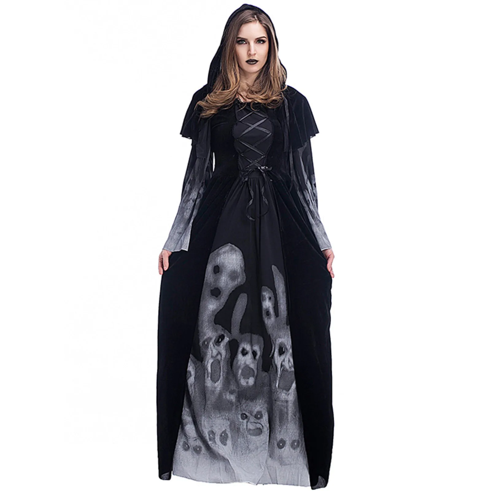 Halloween Ghost Bride Dress For Women Adult Witch Costume Vampire Dress Death Ghost Dead Zombie Corpse Cosplay Party Fancy Dress