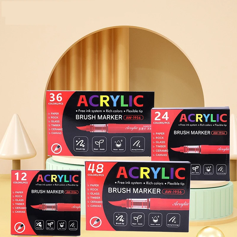 

12/24/36/48 Colors Direct Liquid Marker Pen Set,DIY Hand Drawn,Graffiti Paint Art Acrylic Paint Pens,Perfect For Artist/Student