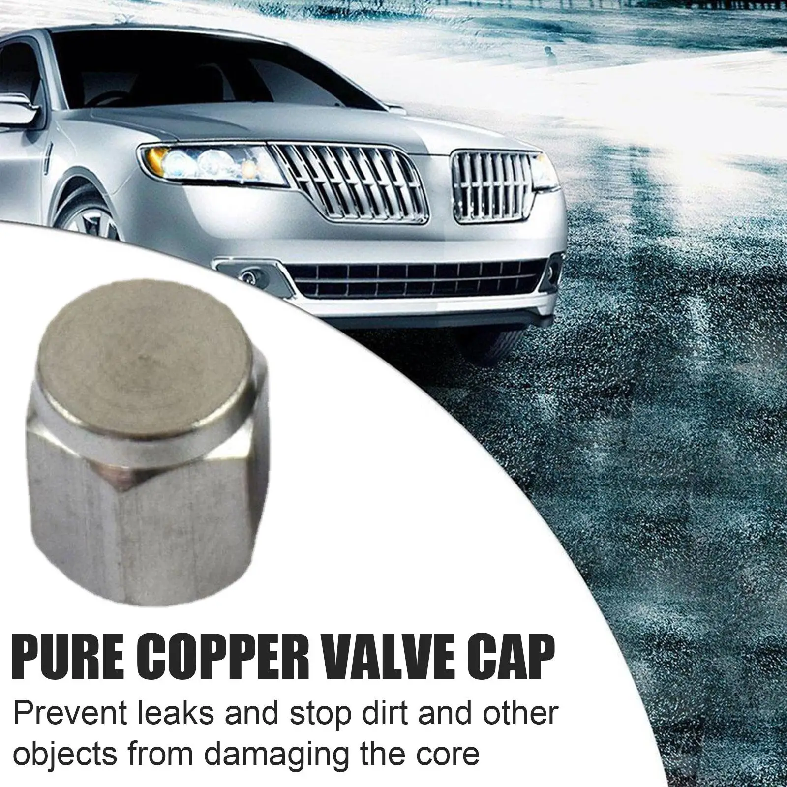 1 Pcs Tire Valve Caps Silver Metal Rubber Seal Tire Dust Lightweight Quality Covers Valve Stem Proof Caps M6N3