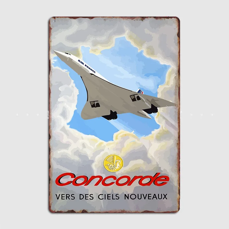 

Concorde towards new skies Vintage Poster Metal Sign Posters Garage Custom Home Decor Room Decoration Wall Decor