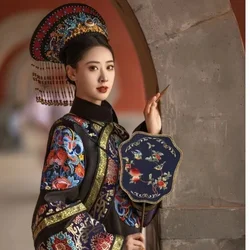 Disfraz tradicional de la dinastía Qing para mujer, ropa con estampado de industria pesada, estilo Palacio Hanfu, primavera y verano