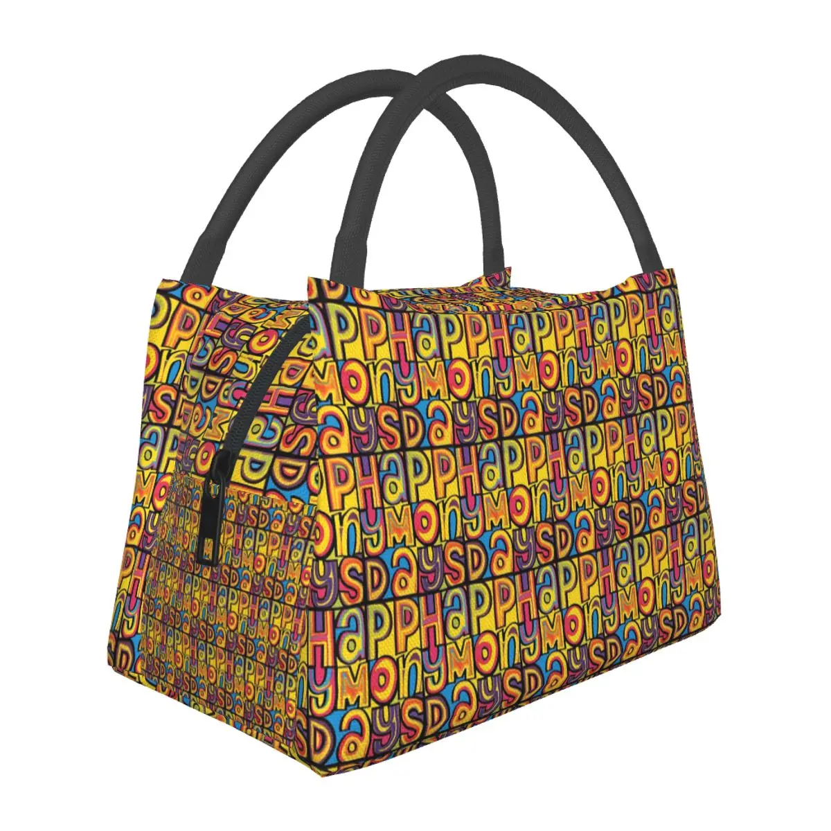 Happy Mondays Insulated Lunch Bag for School Bento Storage Food Boxes Portable Container Cooler Thermal Lunch Box Tote