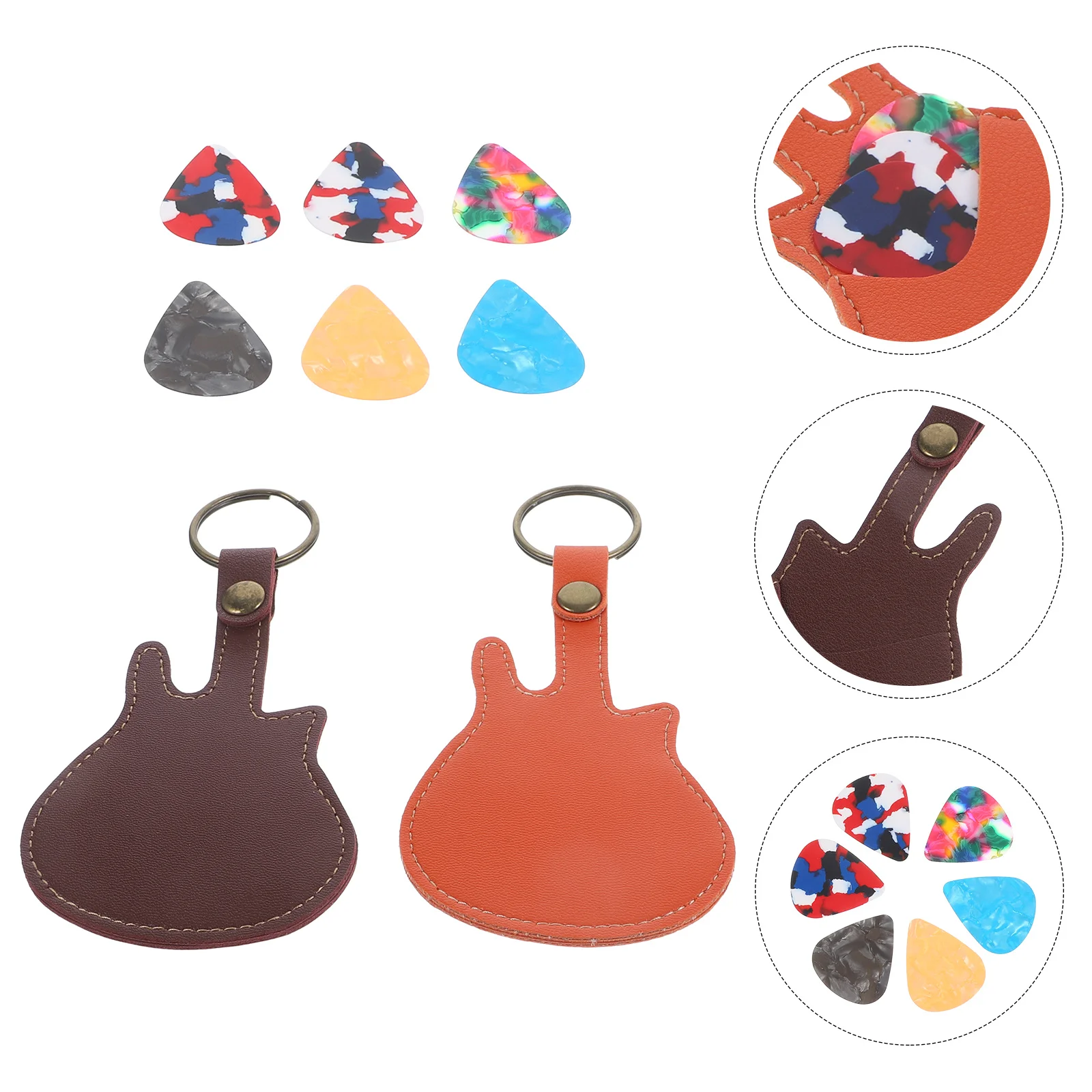 

Pick Storage Bag Guitar Plectrum Organizer Holder Cases Bracket Holders Pu Picks