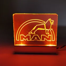 For 1/14 TAMIYA Truck Acrylic Man Logo LED Light Lamp Remote Control Tractor MAN 540 56325 TGX Tamiya LESU Upgrade Parts