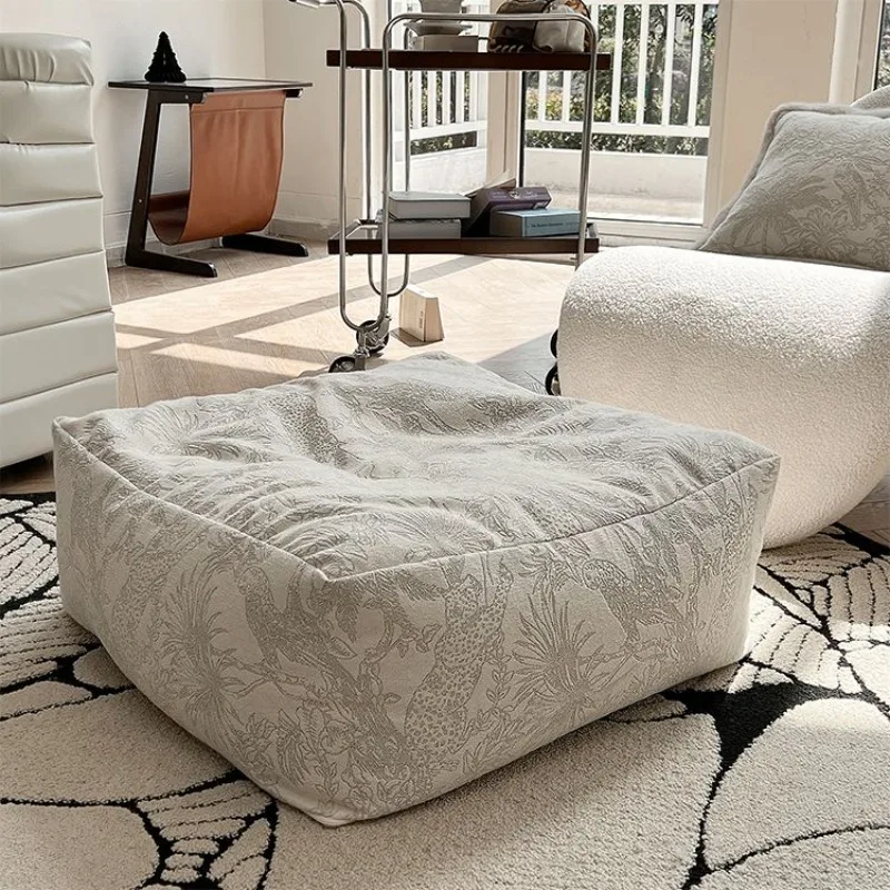 Original French tiger forest seat block cushion Light luxury 3D texture washable lazy porch for shoes bean bag tofu floor sofa