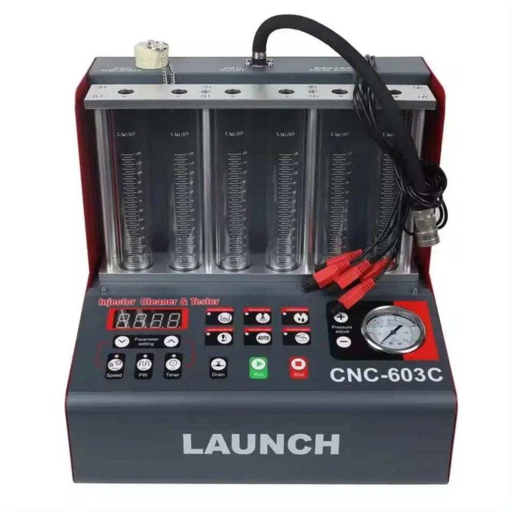 Universal Car Automatic Fuel Injector Nozzle Ultrasonic Cleaner And Detector Tester Machine Gasoline Kit For LAUNCH CNC603C