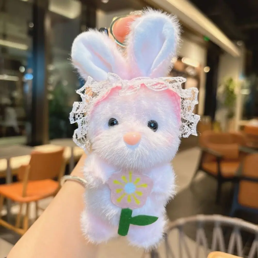Creative Plush Cartoon Key Chains Rabbit Kawaii Key Rings Soft Trinket Bag Pendant Backpack Ornaments