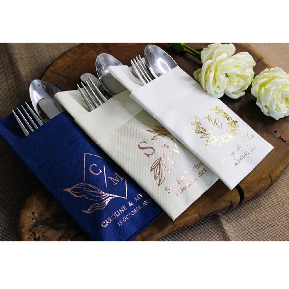 

Personalized Napkins Wedding Napkins Custom Monogram Dinner Napkins，Fabric Textured and Feels Like Linen, Servietten Hochzeit