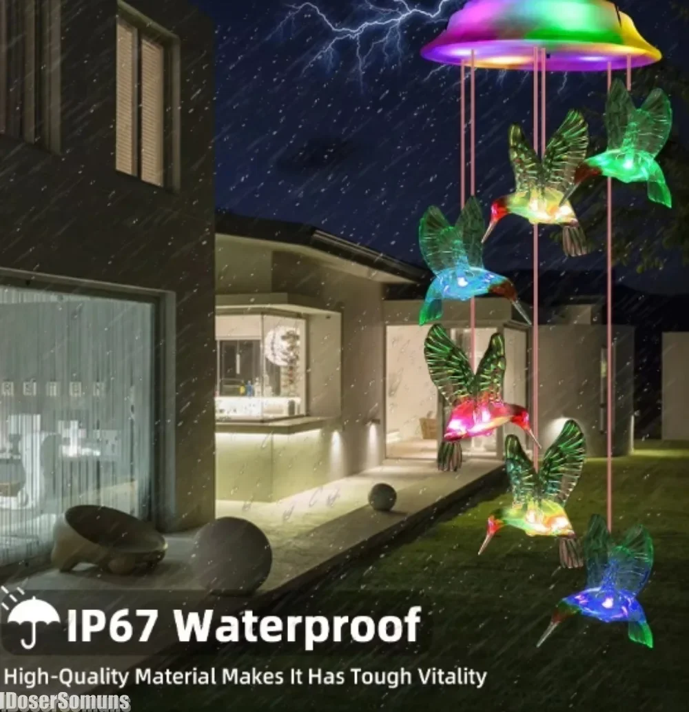 

New Waterproof Solar Wind Chime Light LED Decorative Wind Chime Lights Outdoor Garden Porch Decorative Night Lights