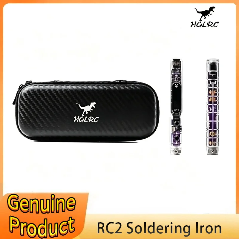 

HGLRC RC2 Soldering Iron OLED HD Display Smart Constant Temp for TS/T12 Tips FPV Drone DIY RC Parts