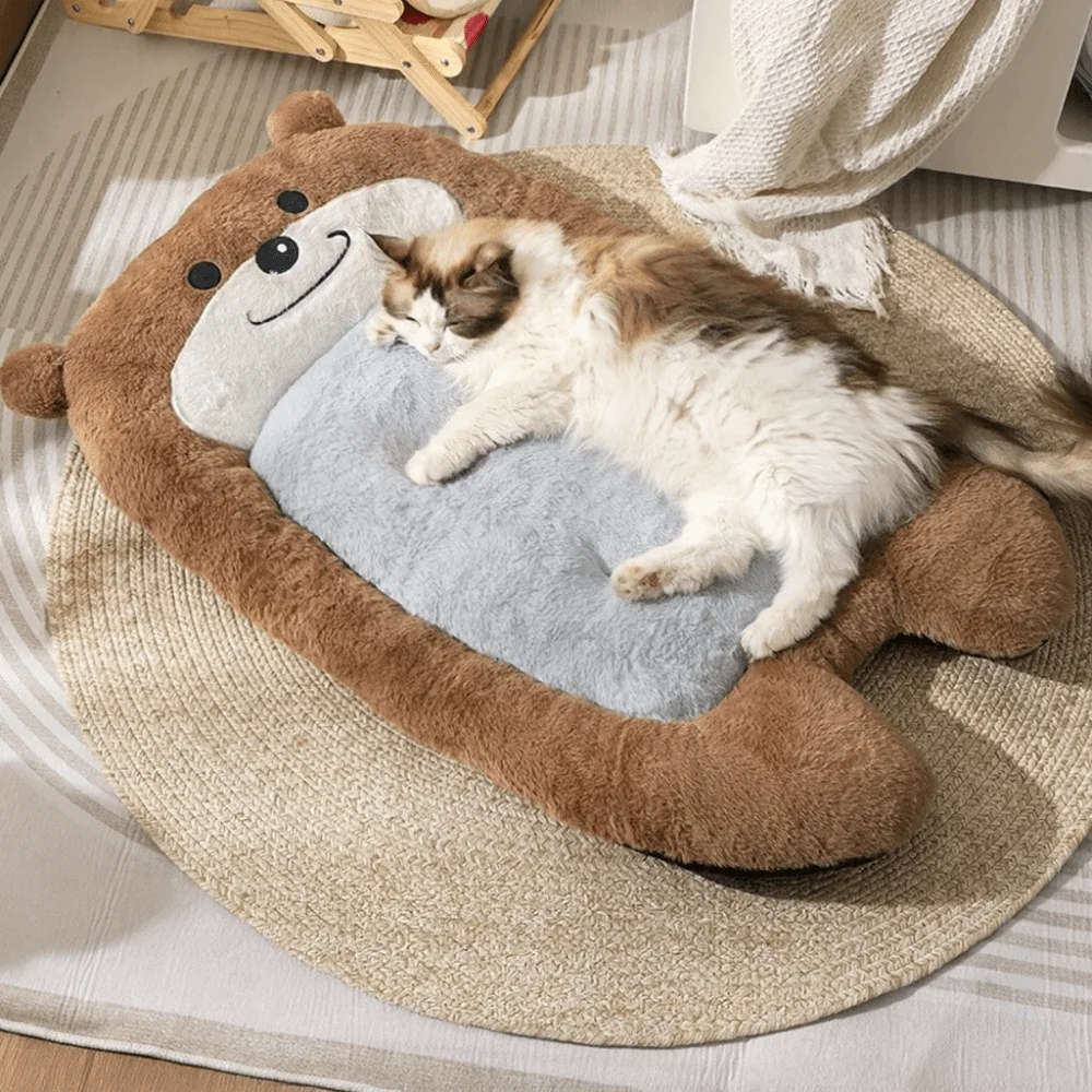 

Universal Bear Shape Pet Mat Anti-slip Thickened Dog Sleeping Pads Soft Comfortable Pet Sleeping Nest Autumn Winter