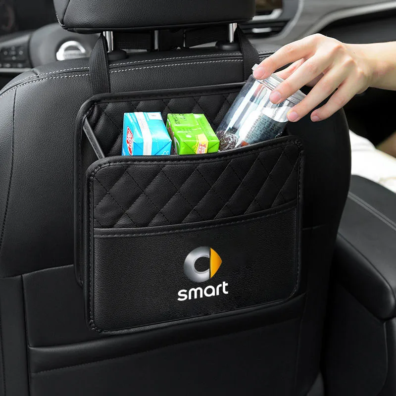Car Storage Bag Hanging Seat Back Tissue Water Cup Holder For Mercedes Smart Fortwo Forfour 450 451 453 Accessories Storage Bag